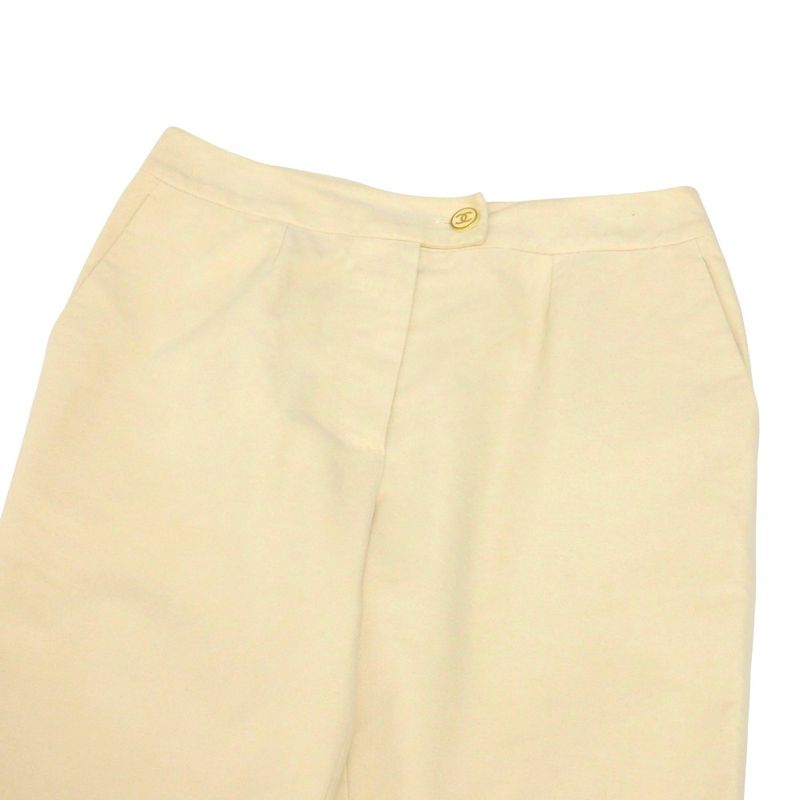 Chanel Pants Size 38 01A Coco Button CC Button Stretch Tapered Pants 20251008