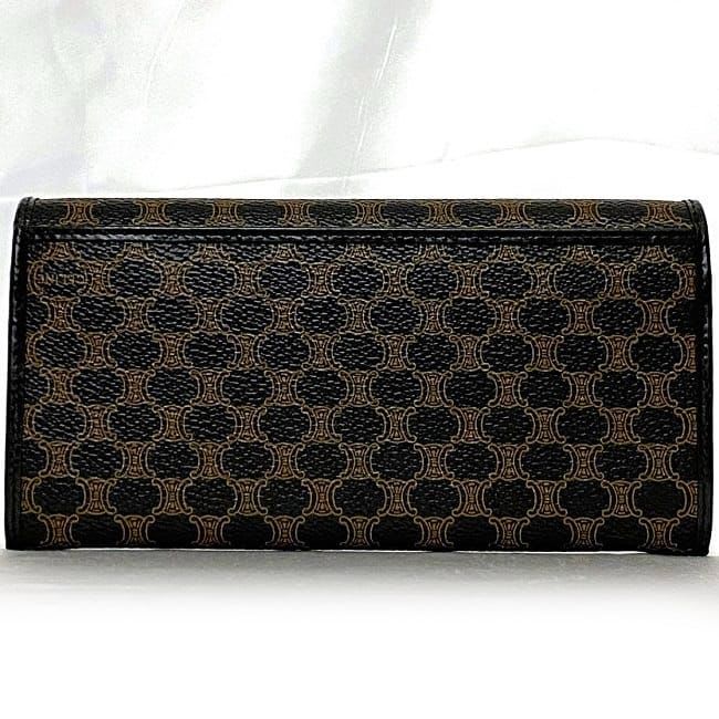 Celine Bifold Long Wallet Black Brown Macadam