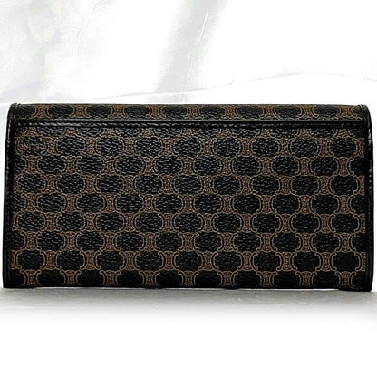 Celine Bifold Long Wallet Black Brown Macadam