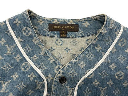 2254 Louis Vuitton Baseball Shirt Hdd92wall Monogram Denim Short Sleeve S Size