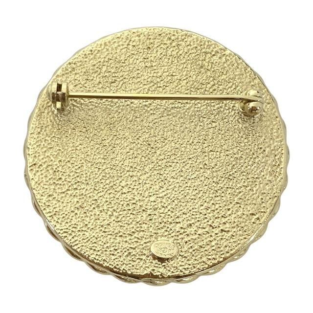 Chanel Brooch Pin Brooch Accessories Jewelry Circle Small Coco Mark GP Pink
