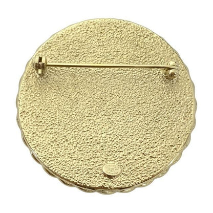 Chanel Brooch Pin Brooch Accessories Jewelry Circle Small Coco Mark GP Pink