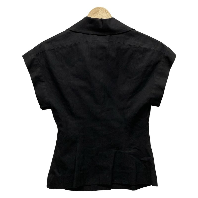 Chanel Jacket Size 34 S Ladies - 28471 Black Short Sleeves / Coco Mark Button /