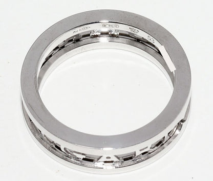 Bulgari Ring 18K White Gold Bzero1 Ring Open Work Logo Spiral 359378