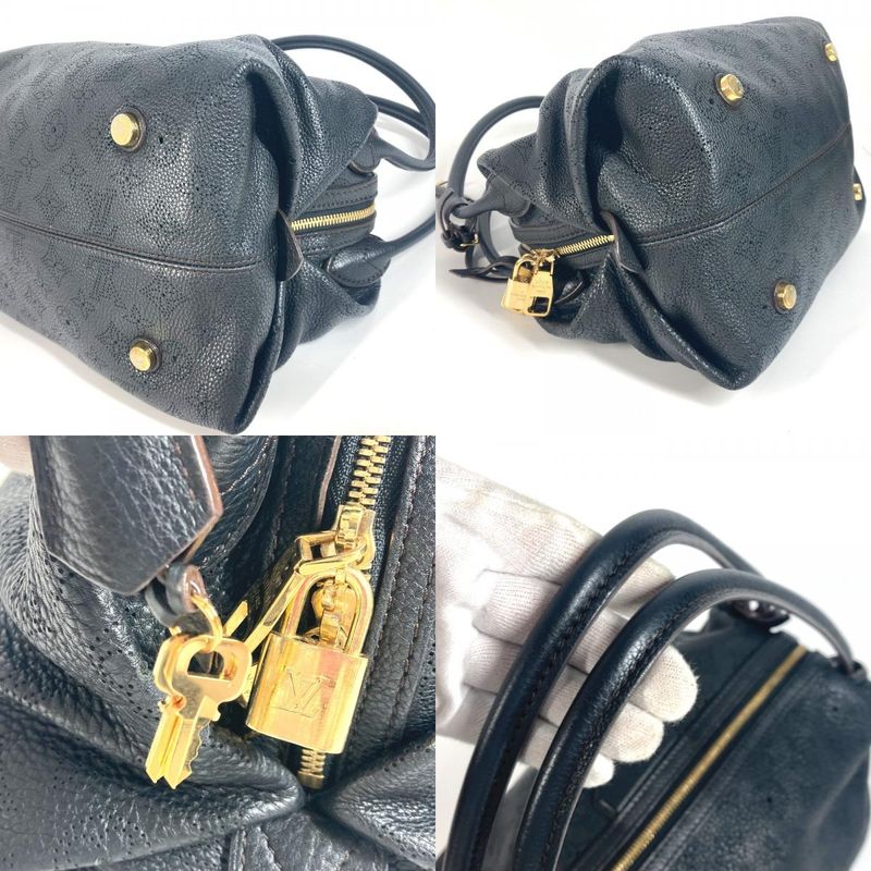 Louis Vuitton Shoulder Bag Galatea PM M93814 Monogram Mahina Leather Noir Black