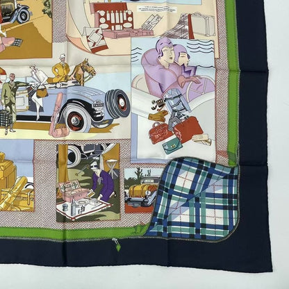 Hermes Scarf Carre 90 Automobile Comfort En Automobile Silk Scarf Multicolor