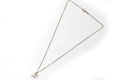 Chanel Necklace Pendant Chanel Coco Mark CC Rhinestone Gold