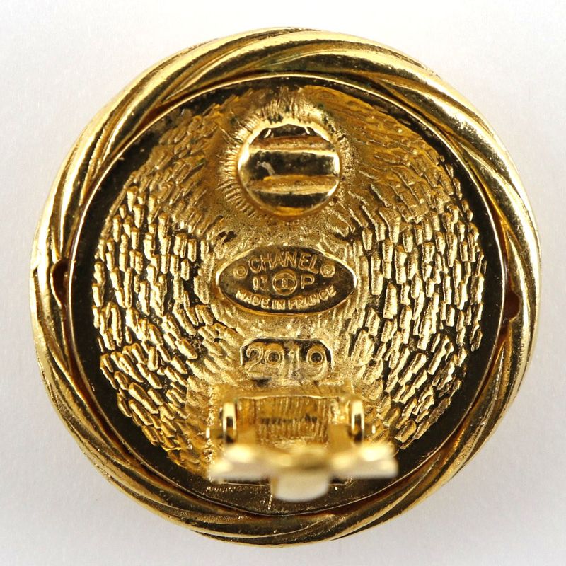 Chanel Coco Mark Vintage Gold Plated 93P Ladies 29.4g Earring