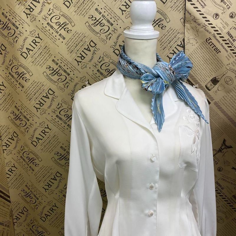 Hermes Silk Scarf Pleated Gathered Swan Shawl