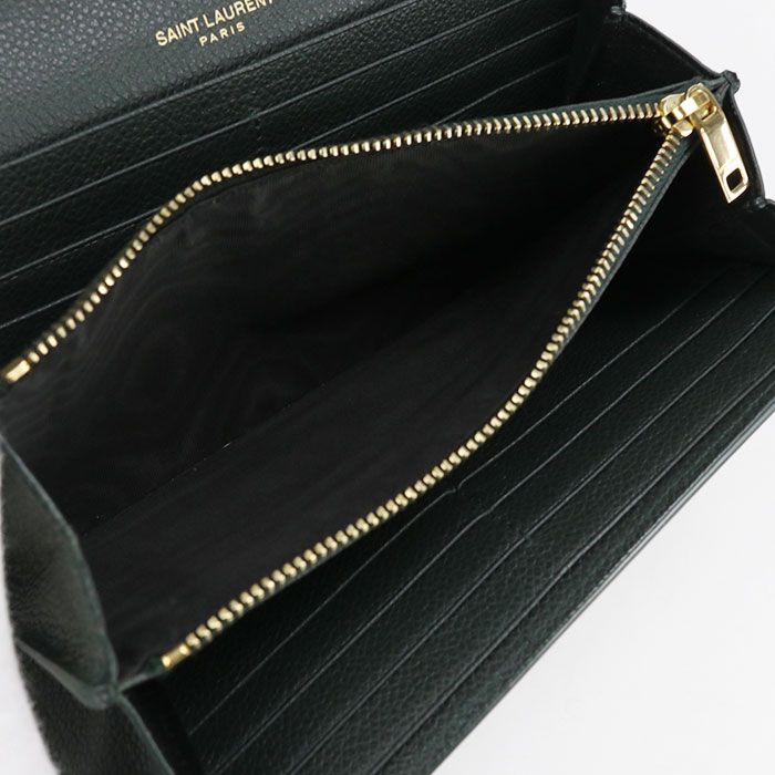 Saint Laurent Large Flap Wallet 414567 Long Bifold Leather Women