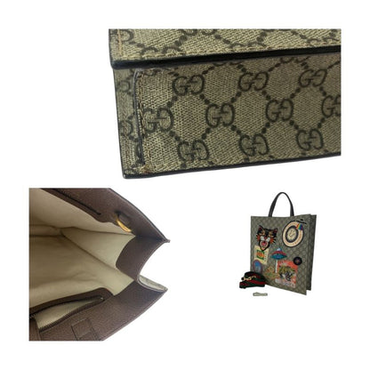 Gucci Embroidery Courier Applique Beige Multicolor GG Supreme Canvas 474084