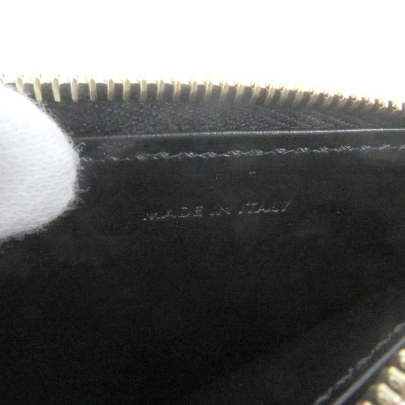 Celine 10m083fvo Zipped Card Holder Calfskin Triomphe Gold Charm Business Card