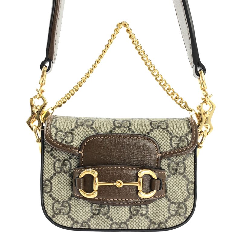 Gucci Horsebit Shoulder Strap Wallet - Beige Brown - Women's