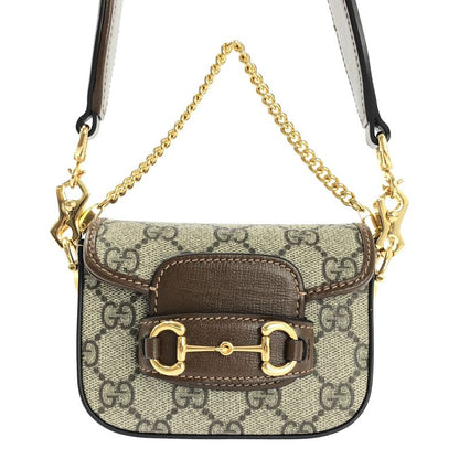 Gucci Horsebit Shoulder Strap Wallet - Beige Brown - Women's