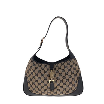 Gucci Jackie Black Gold Hardware GG Canvas/leather 001 3306 Shoulder Bag