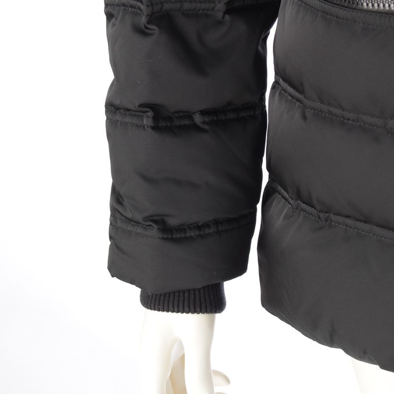 Gucci Beaver Fur Ggleather Patch Belted Down Coat Outerwear 319495 Black 36