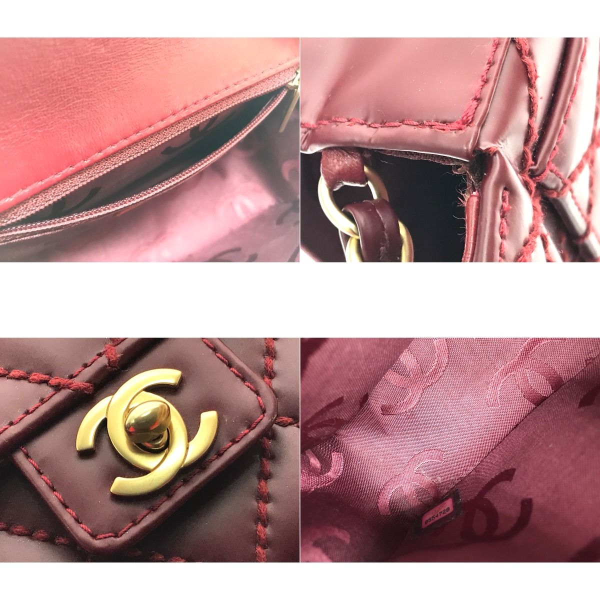 Chanel Mini Matelasse Wild Stitch Red Shoulder Bag A35200 Red