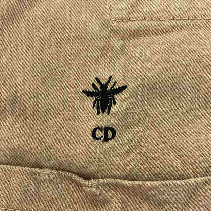 Christian DIOR - Bee Embroidered Denim Jacket Damaged Denim Jacket - 38 - Pink