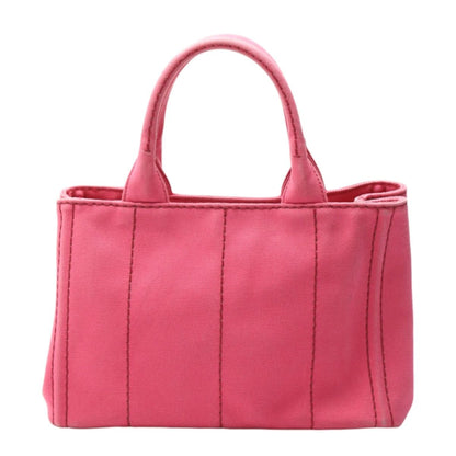 Prada 1 Bg439 Cotton Canvas Tote Bag Canapa Mini Pink