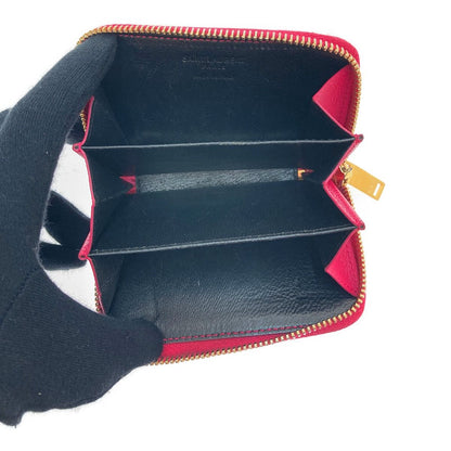 Yves Saint Laurent Coin Card Case Round Zipper 504778
