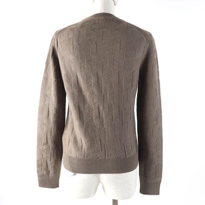 Hermes 23AW 3h2617d4 100% Wool H Motif Crewneck Long Sleeve Jacquard Knit Brown