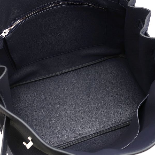 Hermes Handbag Birkin 35 Togo Blue Nuit Silver Hardware Navy Blue C Engraved