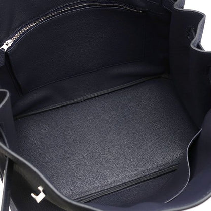 Hermes Handbag Birkin 35 Togo Blue Nuit Silver Hardware Navy Blue C Engraved