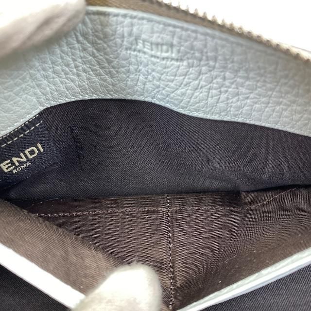 Fendi 7m0210 Wallet Long Wallet Long Round Zipper Leather Graige