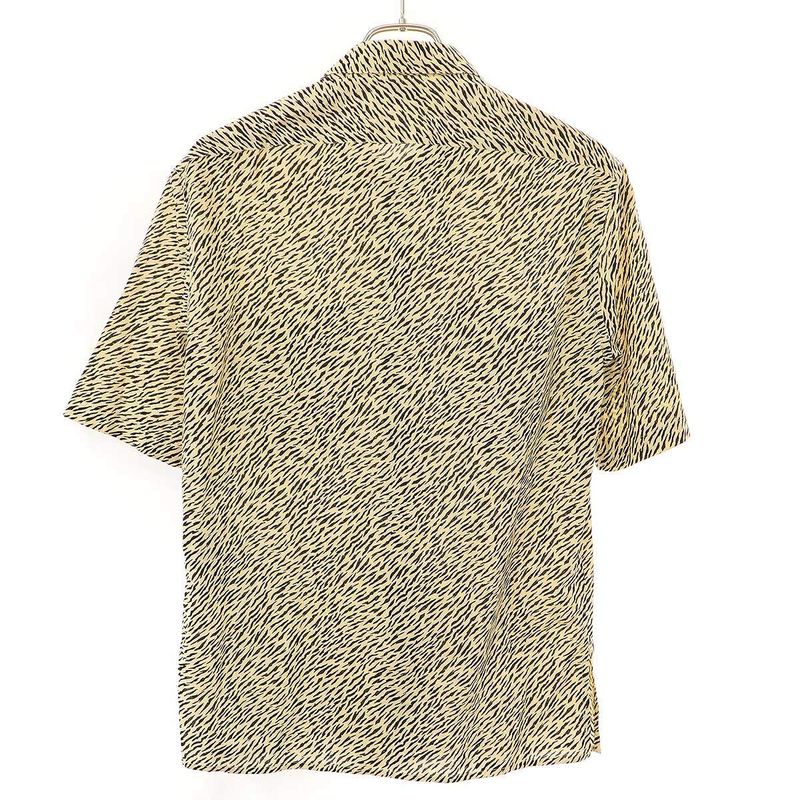 Saint Laurent Paris Short Sleeve Zebra Shirt 604908 Y1a74 Beige 37