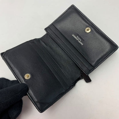 Saint Laurent(Yves Saint Laurent) Leather YSL Black Wallet Bifold Women's