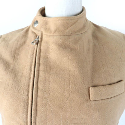 Hermes 100% Cotton Serie Button H Motif Padded Zip Up Padded Vest Beige 36 Made