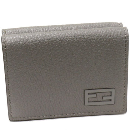 Fendi Trifold Wallet With Coin Purse FF Bucket Calf Grey 7m0280 AG0L F0qa1