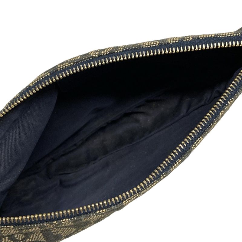 Dior/christian Dior Handbag Saddle Pouch Navy And Ivory Leather