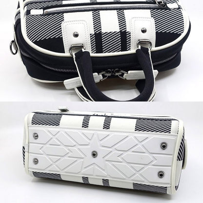 Dior Vive Small Bow Ring Bag Canvas Leather Black White Black Hardware