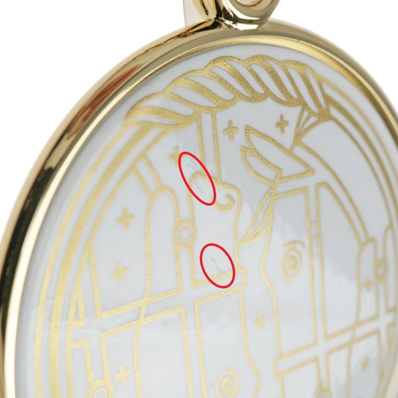 Hermes Medaille Quadrige GM Blanc Gold Hardware Pendant Necklace
