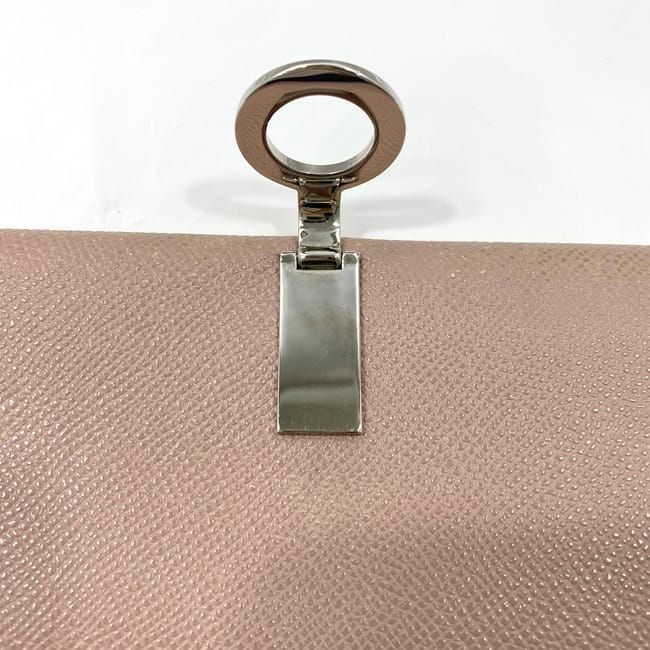 Bulgari Bifold Long Wallet Pink Beige Bvlgari Clip Leather