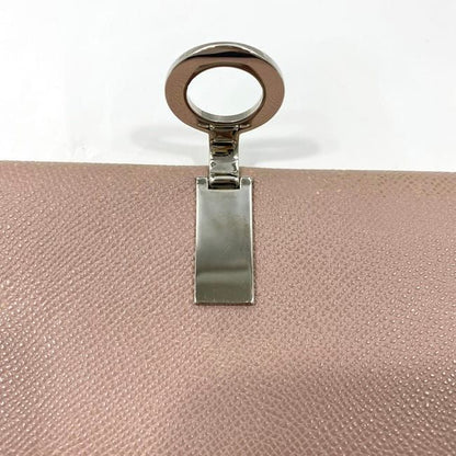 Bulgari Bifold Long Wallet Pink Beige Bvlgari Clip Leather