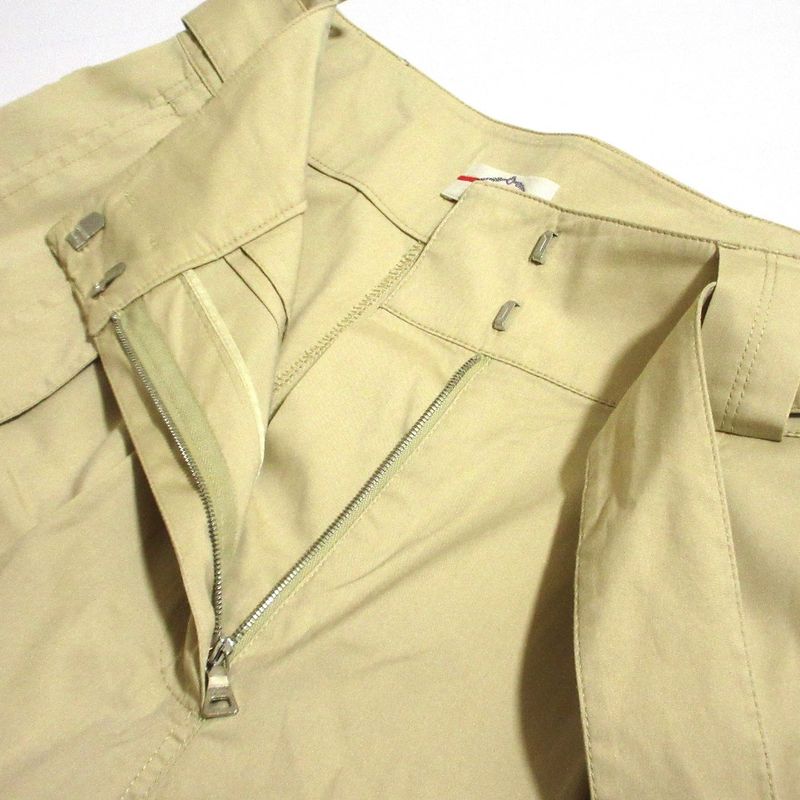 Prada Tuck Belted Wide Shorts Size 40 Beige Women's Used