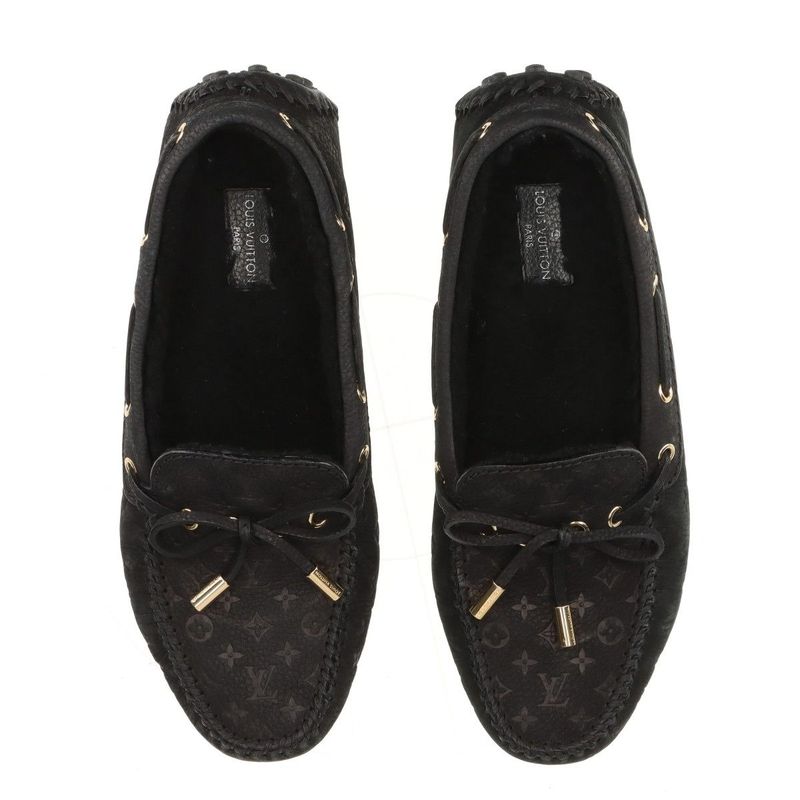 Louis Vuitton Arizona Line 18 Monogram Leather Driving Shoes Women's 36 Nd0168