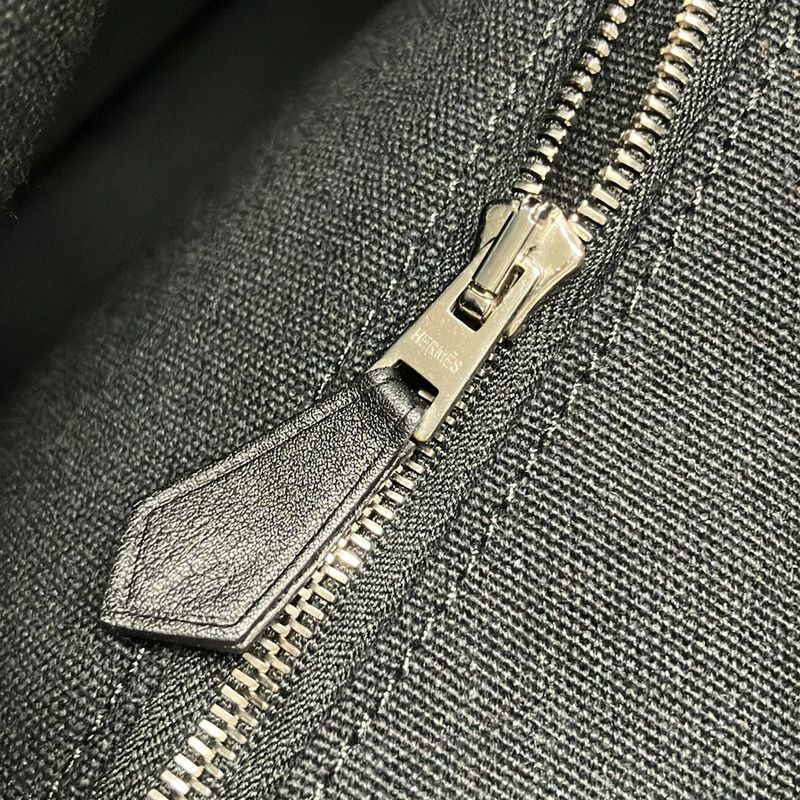 Hermes Tote Bag Troca Horizontal MM Dark Navy Dark Brown And Gray Beige Leather