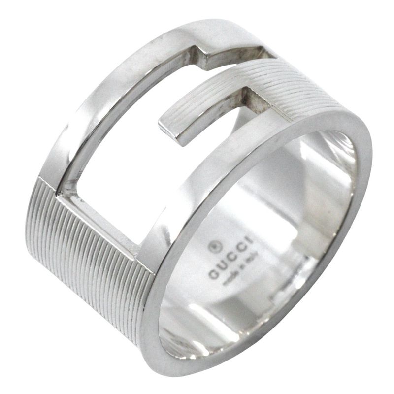 Gucci Branded G Wide Silver 925 Size 20 Men's 12.5g Ring