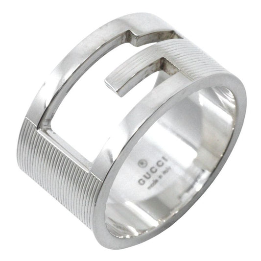 Gucci Branded G Wide Silver 925 Size 20 Men's 12.5g Ring