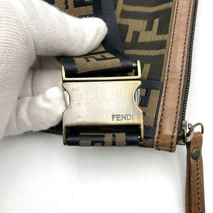 Fendi 2386 7va187 Waist Bag Shoulder Bag Body Bag Zucca Nylon Canvas Leather