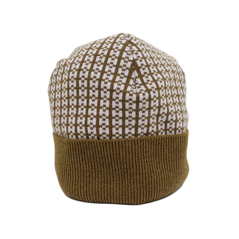 Hermes Knit Hat Beanie Brown Pink M Size Cashmere Hat Cap Women's