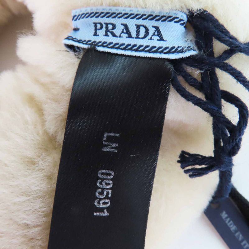 Prada 1if131 Sheepskin With Triangle Logo Plate Hair Tie Hair Accessory
