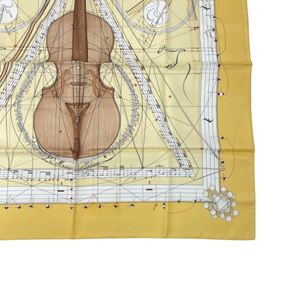 Hermes Scarf Silk Carre 90 Music Of The Spheres La Musique Des Spheres Yellow