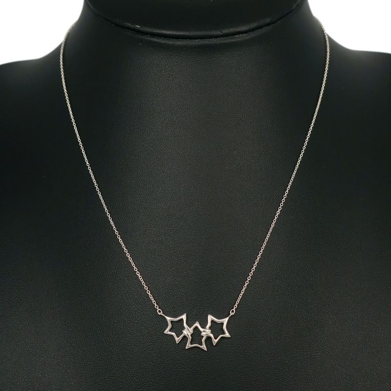 Tiffany & Co Triple Star 925 Silver Ladies 2.5g Necklace