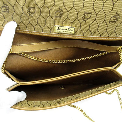Dior Honeycomb Chain Shoulder Bag PVC Leather Women's Shoulder Bag Brown