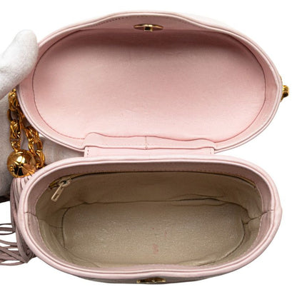 Chanel Matelasse Coco Mark Fringe Chain Shoulder Bag Pink Lambskin Ladies Chanel