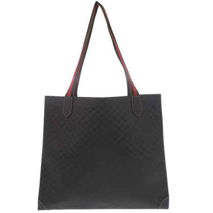 Gucci Old Gucci Sherry Line Micro GG 002-63-0048 PVC Black Tote Bag Black 0769